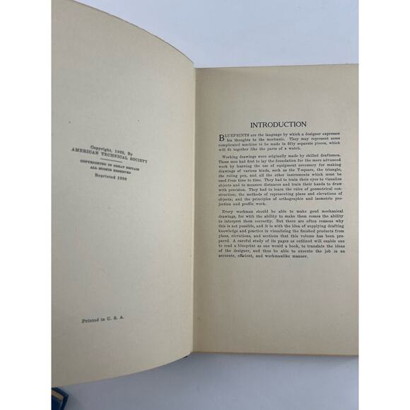 Blueprint Reading For the Machine Trades Fortman McKinney 1939 Collectible Book - Picture 2 of 7
